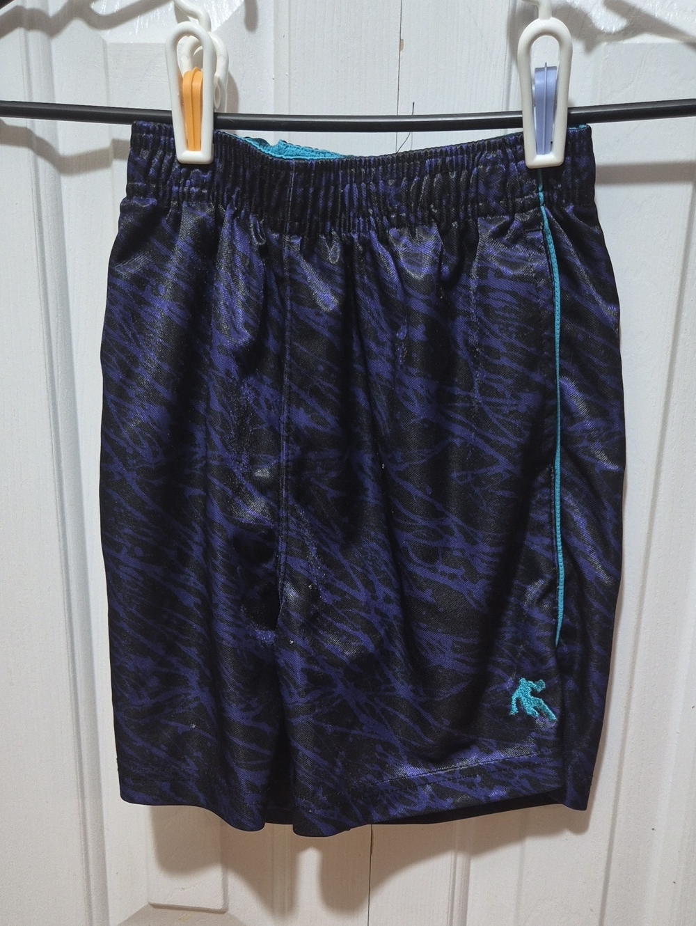 Boys Athletic Shorts - Black & Dark Blue with Teal Accent